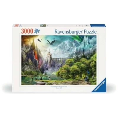 Bild av Ravensburger Reign of Dragons 3 000 bit pussel intrikat draktema design Premium hantverk familjevänligt kul perfekt för avancerade