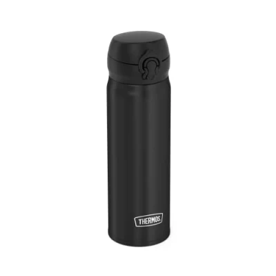 Bild av THERMOS ULTRALIGHT BOTTLE 0,75 l, kolsvart, termosflaska blå 500 ml, vakuumflaska rostfritt stål med Safe Flow Lid, 10 h varm/20 kall, diskmaskinssäker, BPA fri