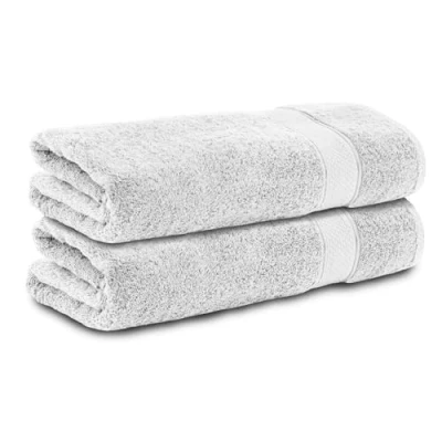 Bild av Komfortec handdukssats i två delar Handdukar set 70x140 cm 100% bomull Fade bevis Snabbtorkande Handduksset badhandduk Badlakan Vit