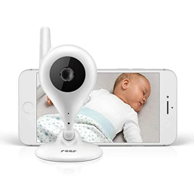 Bild av reer BabyCam video baby monitor och IP kamera, lätt att installera, kontroll via gratis app White 1 bit (paket med 1), trådlös