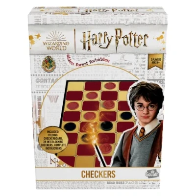 Bild av Goliath Damspel Harry Potter Edition The World of Wizards Strategi och reflektionsspel för barn hopfällbar bricka marker 2 spelare Från 6 år