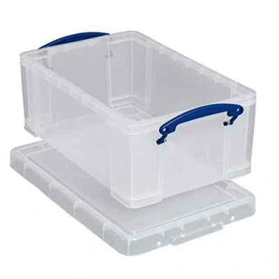 Bild av 3 x Really Useful Box förvaringslåda, 3,0 liter för 18 CD/10 DVD skivor transparent