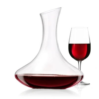 Bild av Alpina Premium karaff av glas vinkaraff 1,78 l i svängande design 20 x 24 cm med fasad pip för optimal ventilation det röda vinet