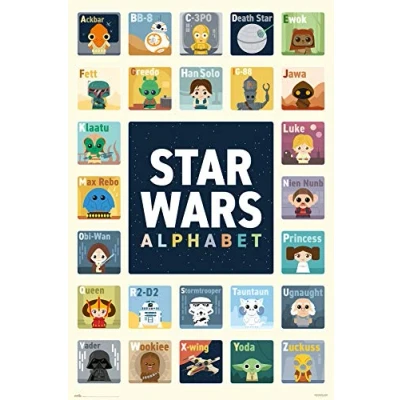 Bild av Grupo Erik Star Wars Deko alfabet affisch konsttryck dekoration vardagsrum eller sovrum rumsdekoration storlek: 61 x 91, 5 cm originalgåva officiell licens