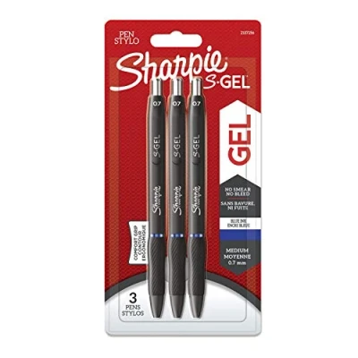 Bild av Sharpie S Gel Gelpennor Mediumspets (0,7 mm) Blått bläck 3 stycken