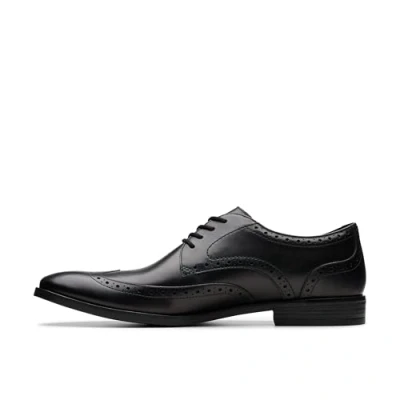 Bild av Clarks Brandon Limit Brogue läderskor i svart, Svart läder, 42 EU