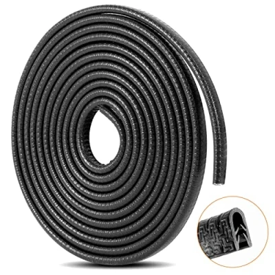 Bild av Kantskydd för bildörr 5M U format gummikantskydd Universal Fit Black Rubber No Glue Edge Sc.