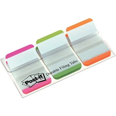 Bild av Post it 142993 självhäftande remsor Index Strong 686L PGO lappar i 25,4 x 18 mm med extra stark vidhäftningsförmåga 3 block 22 ark färger en praktisk