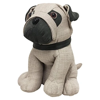 Bild av Riva Paoletti Mops hund dörrstopp kraftig sandfyllning 100% polyester 23 x 15 24 cm (9&quot; 6&quot; 9&quot;) designad i Storbritannien