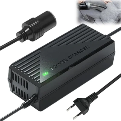 Bild av spänningsomvandlare 230 V till 12 V, billaddare 15 A 180 W, adapter cigarettändaruttag, AC DC för bil dammsugare fläkt kylskåp luftpump