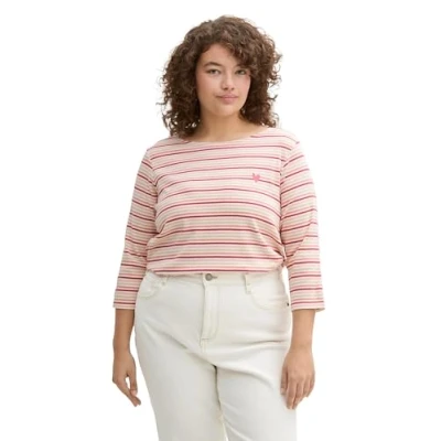 Bild av TOM Tailor PLUS SIZE MIT Streifenmuster Långärmad tröja, Storlek: 44, Multicolor regular stripe