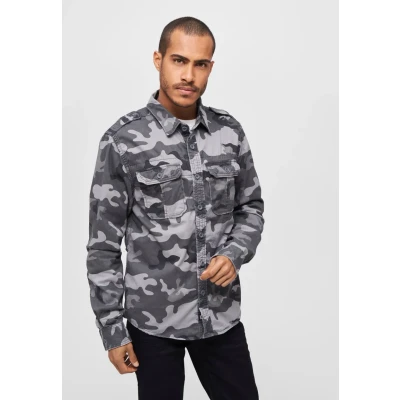 Bild av Brandit Vintage Skjorta, Storlek: 4XL, Grey camouflage