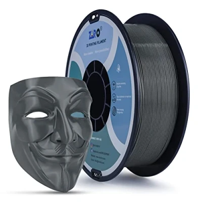 Bild av ZIRO PLA Filament 1.75mm, 3D Printer PRO Basic Color Series 1.75MM 1KG (2.2lbs), dimensionell noggrannhet +/ 0.03mm,Mörkgrå