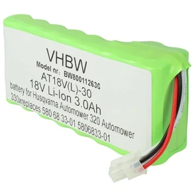 Bild av Vhbw batteri kompatibel med Husqvarna Automower 320, 330X, 420, 430, 430X, 440, 450X, 520, 550 robotgräsklippare (Li Ion, 3 000 mAh, 18 V)