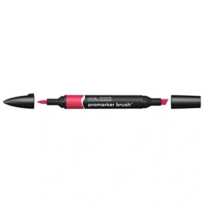 Bild av Winsor &amp; Newton 0204170 penselmärkpennor (för ritningar, kalligrafi, design och layouter, randfri ritning med kil penselspets) rubin