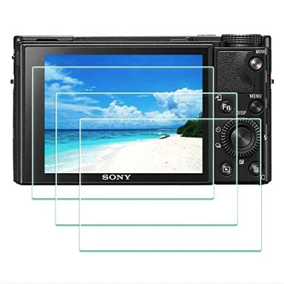 Bild av ULBTER skärmskydd för Sony RX100 VII DSC RX100M7 kamera, 0,3 mm 9H hårdhet härdat glasskydd anti skrapning fingeravtryck bubbla vatten damm [3 delar]