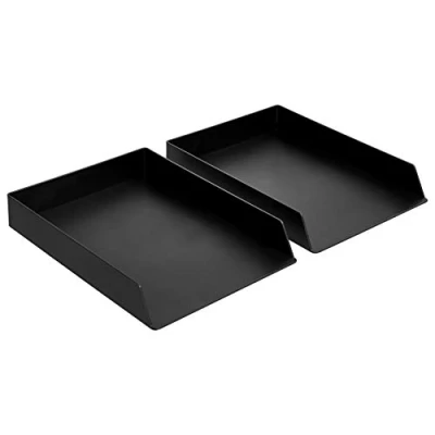 Bild av Amazon Basics plastförvaring, brevfack, rektangulär, 2 stycken, bokstavsstorlek, svart