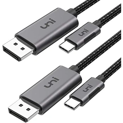 Bild av 2 pack USB C till DisplayPort kabel, 1,8 m 4K @60Hz, 2K @165Hz DP Thunderbolt MST Daisy kedja, kompatibel med MacBook Pro/Air, M1, iPad Pro, XPS 15/13, Surface Book