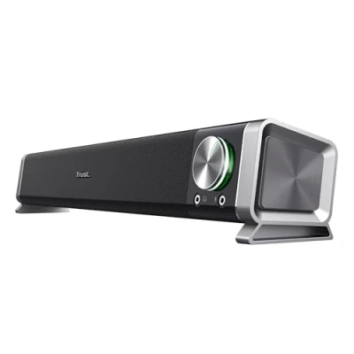Bild av Trust Asto PC Soundbar, USB Powered Speaker Set, Rich Stereo Sound System 12 W Peak Power, Illuminated Volume Control, for PC, Monitor, TV Black