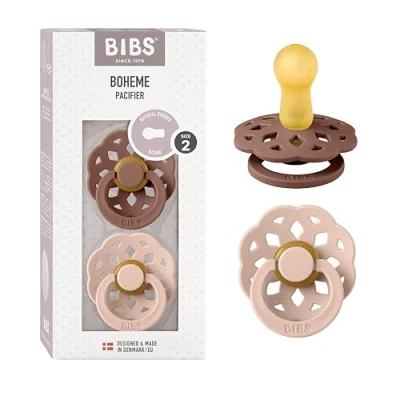 Bild av BIBS Boheme Napp 2 pack Latex Stl Rund, Woodchuck/Blush