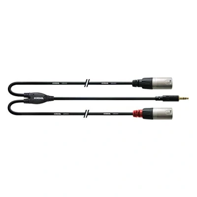 Bild av Cordial CFY 3 WMM LONG, 3,5mm, Hankoppling, 2 x XLR (3 pin), m, Svart, Silver