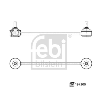 Bild av FEBI BILSTEIN 197300 Stabilisatorstag framaxel vänster 323mm M10 x 1,5 med muttrar Stål PEUGEOT: 208 II Hatchback, OPEL: Corsa F Hatchback