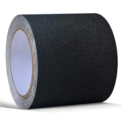 Bild av 5 m x 10 cm halkfri tejp svart, ONTWIE High Grip halkskyddstejp självhäftande tejp, hög dragkraft säkerhetskedja för trappbeläggningar