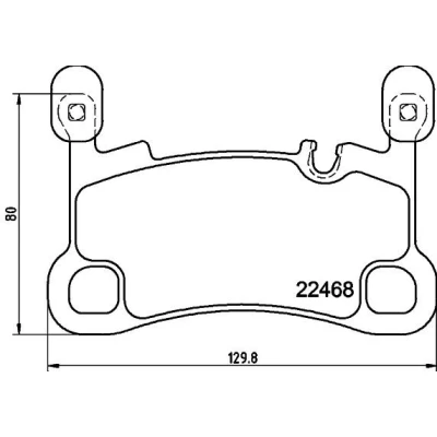 Bild av HELLA 8DB 355 039 111 Jeu de plaquettes frein préparé pour indicateur d&#039;usure PORSCHE: Cayenne, Cayenne Coupe
