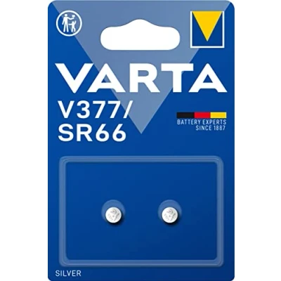 Bild av VARTA Batterier alkaliska knappcell V377 knappceller (förpackning med 2, i originalblisterförpackning)