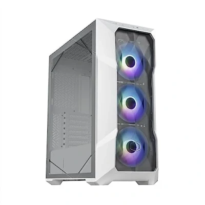 Bild av Cooler Master MasterBox TD500 Mesh V2 E ATX Mid Tower Datorchassi med Polygonal Mönstrat Mesh, 3 x Förinställda ARGB Fläktar, Avtagbar Toppanel, Sidopanel i Härdat Glas, USB Typ C Vit