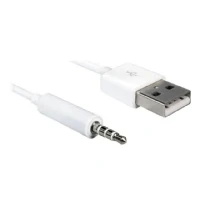 Bild av DeLOCK Laddnings /datakabel USB (hane) till stereo mini jack 1 m vit för Apple iPod shuffle (1G, 2G)