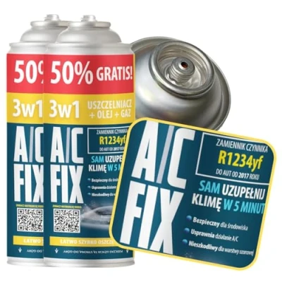 Bild av A/C FIX 3in1 R1234yf köldmedium ersättningsgas luftkonditionering bil gasflaska 2x235 g refill set husbil ECO