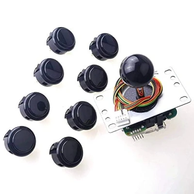 Bild av SANWA JLF TP 8YT joystick + 8 delad OBSF 30 tryckknappar bunt kit färg: Svart