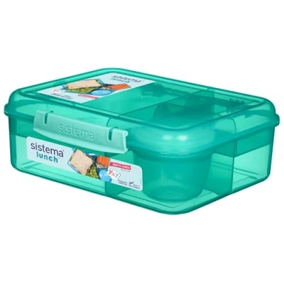 Bild av Sistema Bento Box LUNCH Barnlunchlåda med fack 1,65 L lunchlåda läckagesäker yoghurt/fruktbehållare BPA fri Blandade färger (kan inte väljas)