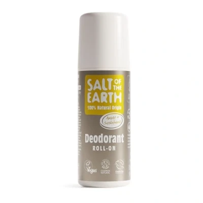 Bild av Natural Deodorant Roll On by Salt of the Earth, Amber &amp; Sandalwood Vegansk, Långvarigt Skydd, Godkänd av Leaping Bunny, Tillverkad i Storbritannien 75ml