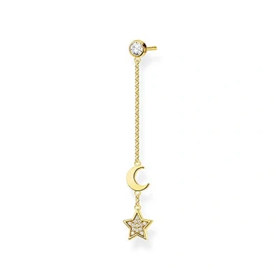 Bild av Thomas Sabo boucle d&#039;oreille unique étoile &amp; lune argent plaqué or H2151 414 14
