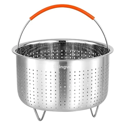 Bild av Skingwa Ångkorg för omedelbar gryta, grönsaksångkorg rostfritt stål ångkorginsats krukor (3 qt)