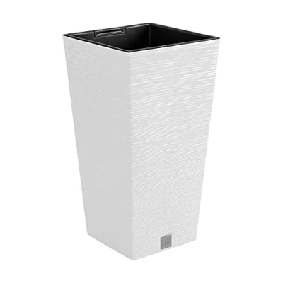 Bild av Blomkruka, vit, med behållare, FURU samling, 20 x 38 cm, kapacitet 5 l