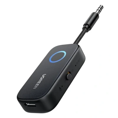 Bild av UGREEN Bluetooth 5.2 sändare jack adapter för två Airpods 2 i 1 mottagare Kompatibel med TV, stereo, flygplan ljudsplitter TV