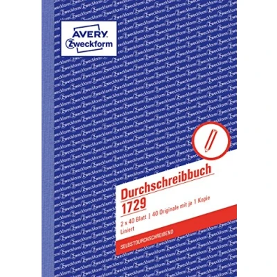 Bild av Avery Zweckform Dupliceringsbok 40 ark A5 Kopia självkopierande