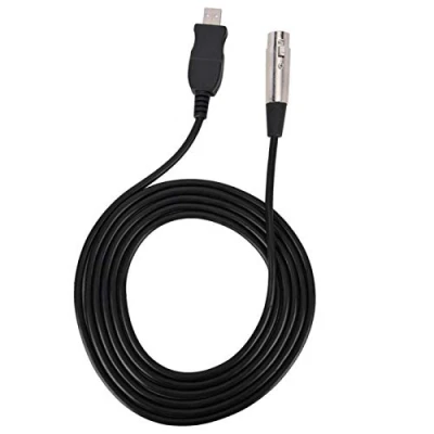 Bild av USB Till XLR mikrofonkabel, Adapterkabel för Mikrofonlänk hona MIC länk Svart Kabelledning Windows 7 / VISTA/XP 2000