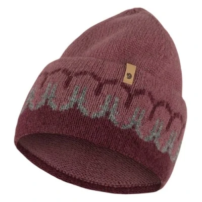 Bild av Fjällräven Röd Cuff Beanie Övik Path Knit Dark Garnet/Mesa Purple @ Hatstore