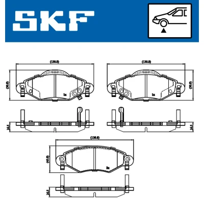 Bild av SKF VKBP 80383 A Jeu de plaquettes frein avec indicateur d&#039;usure