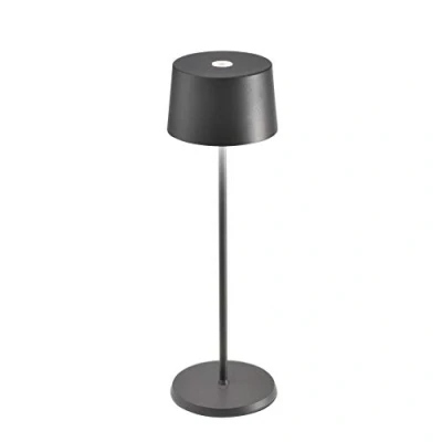 Bild av Zafferano Olivia dimbar LED bordslampa, IP65 skyddsklassificering, inomhus/utomhusanvändning, mikro USB laddare, H 35,5 cm, EU Plug mörkgrå