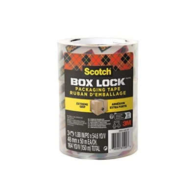 Bild av Scotch Box Lock Förpackningstejp, 3 rullar, 48 mm x 50 m Stark klar packningstejp, perfekt för packlådor och paket