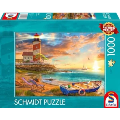 Bild av Schmidt Spiele 59765 solnedgång i fyrtornet, 1000 bitar pussel, färgglada