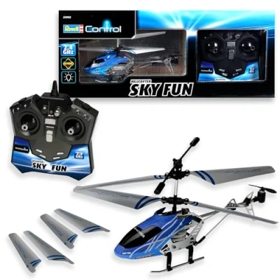 Bild av Revell Control RC helikopter, fjärrstyrd helikopter för nybörjare, 2,4 GHz fjärrstyrning, lätt att flyga, gyro, stabilt chassi, LED belysning, USB laddare SKY FUN 23982