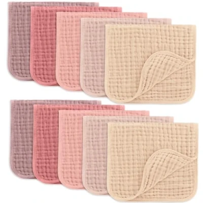 Bild av Bekväma ungar muslin rapdukar 50 x 25 cm, förpackning med 10 stor 6 lagers ultraabsorberande 100 % bomull för spädbarn, dregel och röra säker mild babyrapduk set pojkar flickor