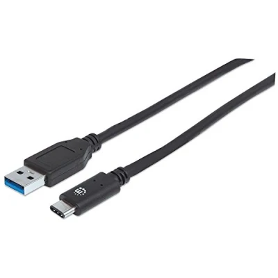 Bild av Manhattan USB C till A kabel, 1 m, hane hane, 10 Gbps (USB 3.2 Gen2 aka 3.1), 3A (snabbladdning)