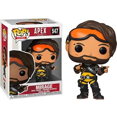 Bild av Funko Pop! Games: Apex Legends Mirage vinyl samlarfigur presentidé officiella handelsvaror leksaker för barn och vuxna videospelfans modellfigur samlare display